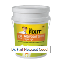 Dr. Fixit Newcoat Coool Heat Reflective Roof Waterproofing Coating, Cool Roof Elastomeric System to Reduce Surface Temperature and Prevent Leakage